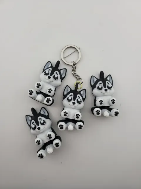 Husky Dog Articulated Keychain Flexi Toy Kawaii — Image 8 of 9
