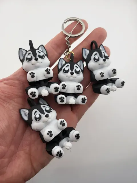 Husky Dog Articulated Keychain Flexi Toy Kawaii — Image 2 of 9