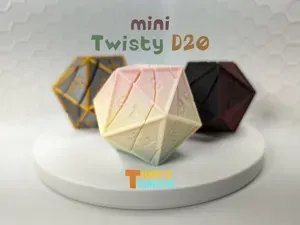 mini Twisty D20 Dice (10 Slices)