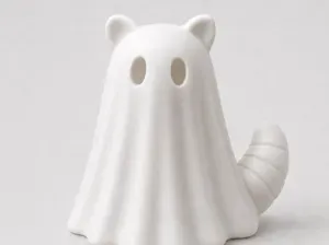 Ghost Raccoon - Halloween Tealight
