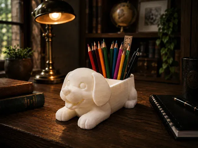 Cute Puppy Pencil Holder – Dog Desk Organizer
