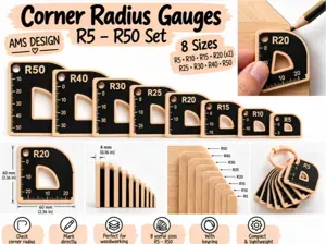 Corner Radius Gauges R5–R50 | 9-Piece Set