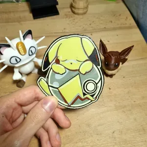 Cute Pikachu inside a pokeball Portrait (HueForge)