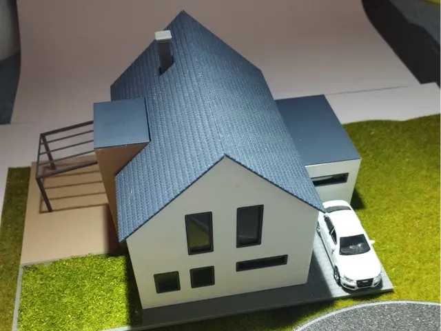 modernes Einfamilienhaus H0/1:87