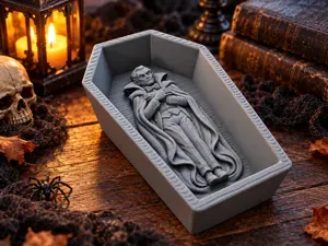 Halloween Dracula Coffin Candy Bowl Dish