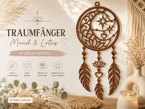 Traumfänger „Mond & Lotus“ Dreamcatcher boho