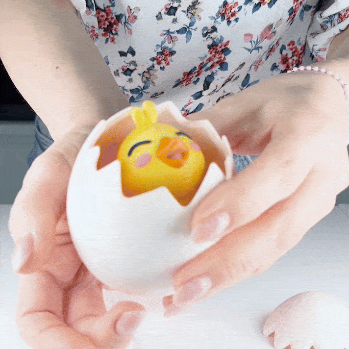 Cute Happy Easter Chick with Finger Friend Hole