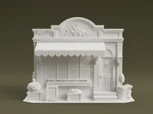 Miniature Flower Shop Diorama 3D Model