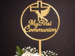 My First Communion Topper with Cross and Dove