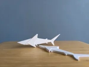 Tiger shark - low poly shark magnet
