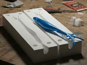 ustom Soft Bait Mold: 10cm Fork-Tail Shad Minnow