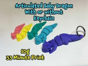 Articulated sleepy baby dragon (print in place)