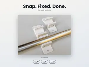 SnapFix Conduit Clip – Wall Mount for M20/M25/M32