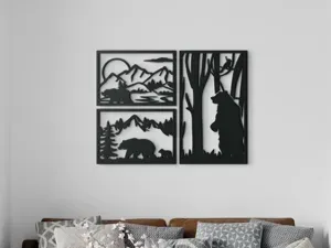 3-Piece Wall Art Bear Trio