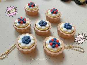 Mini Berries Tart Clicker Keychain