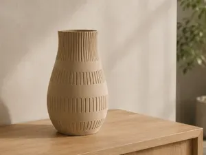 Minimalist Ribbed Ring Vase – Moderne Deko Vase