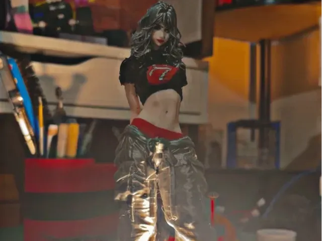 modern CAR woman standing