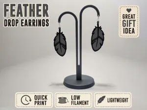 Two-Color Feather Drop Earrings