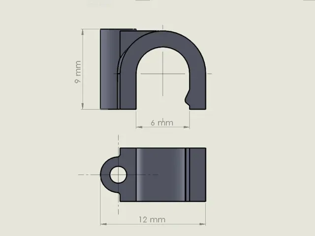 Fermacavo Clip con Chiodo Ø6 mm Fissaggio a Parete — Image 3 of 4