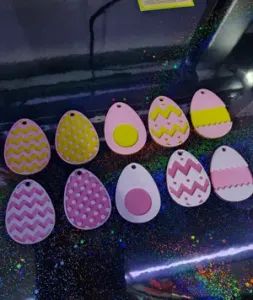 Cute Easter Egg Earrings Ready to Print, Color Change Done By Layer.