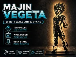 Majin Vegeta – 2-in-1 Wall Art & Display Stand