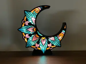 Floral Crescent Moon Book Nook / Light-Up Lantern