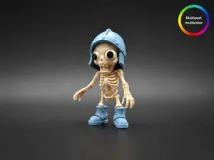 Goofy Skeleton Warrior Multi-Part Multi-color Toy