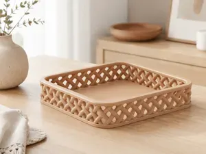 Woven Basket Valet Tray - Rattan Style