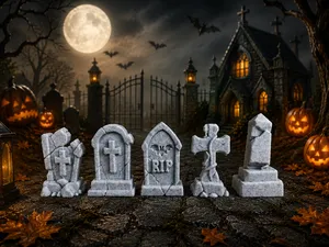 Halloween Gravestones Set – Spooky Cemetery Decor