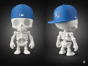 Giant skeleton with custom tattoo, 28cm/NO AMS