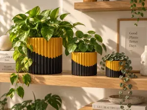 Decorative Ribbed Planter