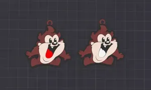 cartoon characters-tazmanian devil multicolor keychain / necklace pendant (free for commercial use)