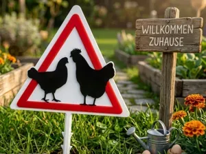 Achtung Chicken – dekoratives Warnschild