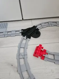 Rail switch compatible with "brick DUPLO"