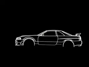 Nissan skyline r34 gt-r Silhouette wall art