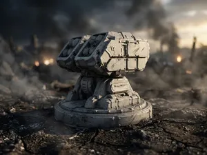 Grimdark Raketenwerfer Turm – Sci-Fi Gelände