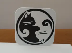 Dessous de verre 2 chats ensemble hueforge