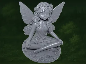 Beautiful Garden Fairy in a Yoga Zen Pose