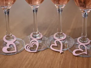 Heart Wine Glass Markers–4 Minimal RomanticDesigns