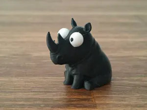Cute Funny Derpy Rhino with Googly Eyes