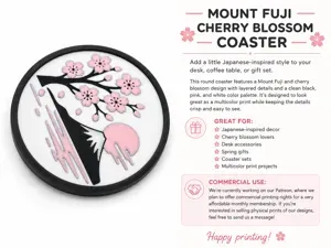 Mount Fuji Cherry Blossom Coaster