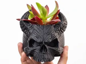 Gothic Skull Planter – Easy Print