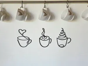 Coffee Cup Wall Art & Hanging Decor – Set of 3