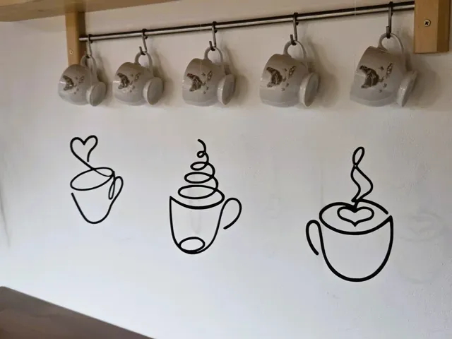 Coffee Cup Wall Art & Hanging Decor – Set of 3 — Фото 3 из 3