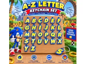 Sonic Racer A–Z Letter Keychain Chunky Charms