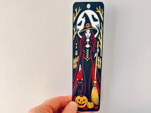 Halloween Witch Bookmark Witch, Black Cat Pumpkins