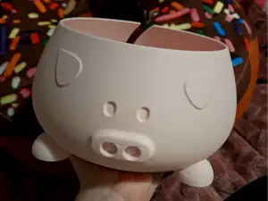 Pig yarn bowl - crochet