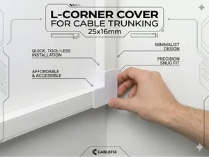 L-Corner Cover for Cable Trunking (25x16mm)