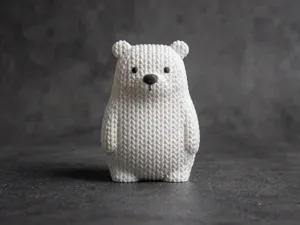 编织纹理北极熊桌面摆件（无 AMS / 单色分件组装版）