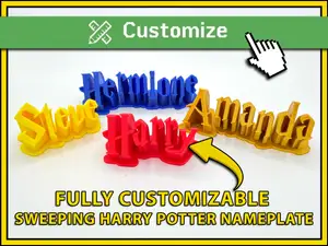 Harry Potter Font Customizable Sweeping Nameplate